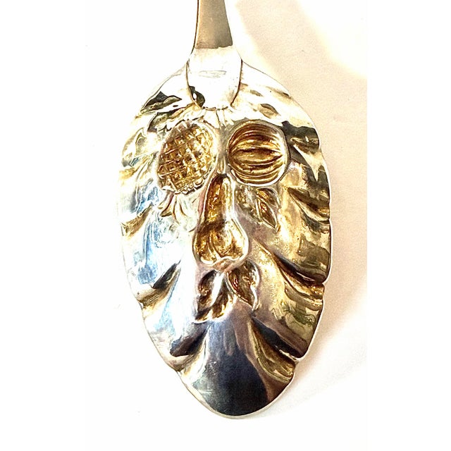 Late 18th Century 1793 Partial Gilt Sterling Silver Master Berry Spoons by Walter and Patrick Cunningham, Edinburgh - a Pair For Sale - Image 5 of 8