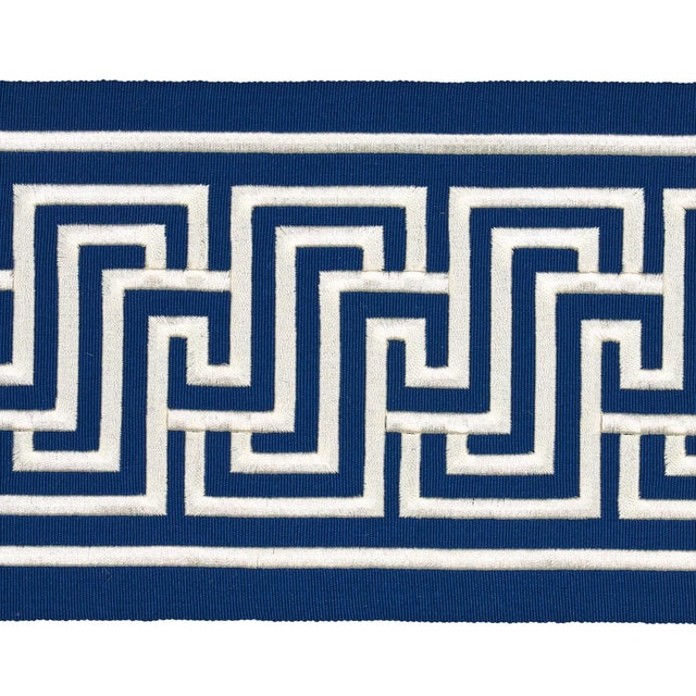 Sample - Schumacher Labyrinth Tape in Navy For Sale