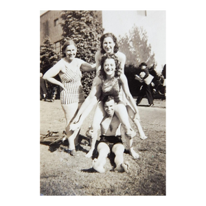 1930's Party Girls Pyramid in Swimsuits Snapshot Photograph