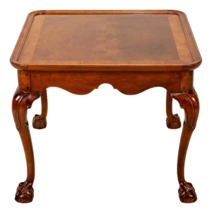 Vintage Henredon Banded Bookmatched Mahogany Claw Footed Accent End Table