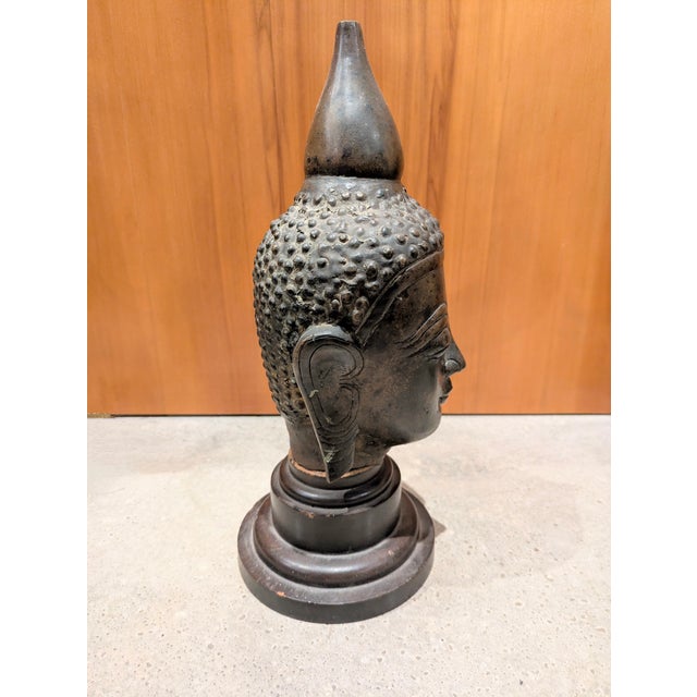 Antique Burmese Shan Bronze Buddha Head (Late 19th Century) For Sale - Image 4 of 9