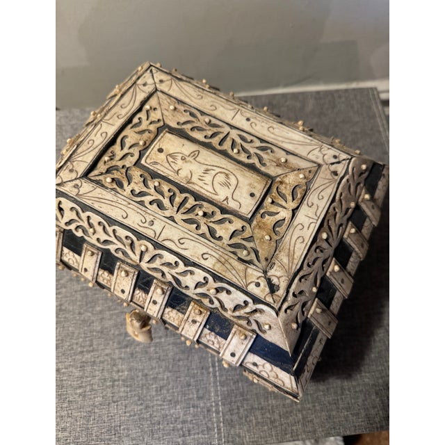 Horn and ebonized wood box. Probably German or Austrian. In excellent condition. Provenance: Purchased from William Word...