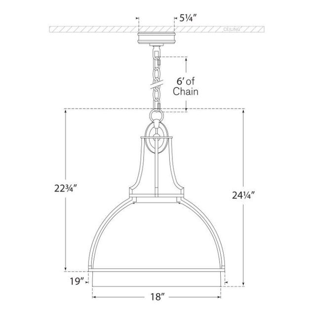 Modern Chapman & Myers for Visual Comfort Signature Gracie Large Dome Pendant in Polished Nickel with Clear Glass For Sale - Image 3 of 3