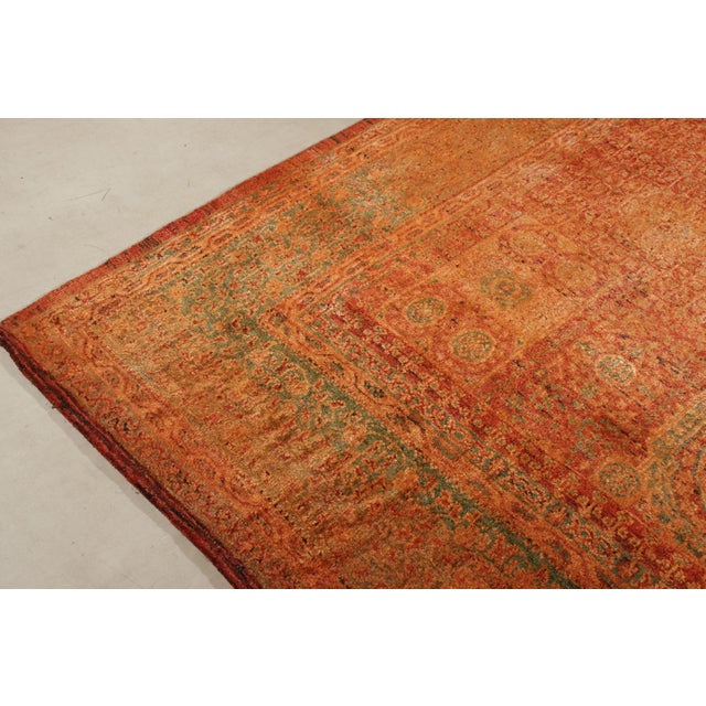Rug & Kilim Rug & Kilim’s Classic Agra Style Rug in Red, Orange Geometric Pattern For Sale - Image 4 of 8