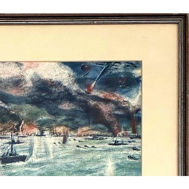 Pacific Theater Naval Battle in Watercolor by David Foster Pratt (1918-2010) For Sale - Image 4 of 9