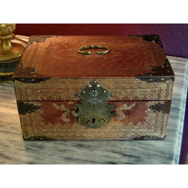1800s Spanish Leather Box For Sale - Image 13 of 13