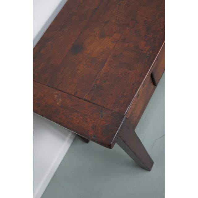 Large Vintage Rustic French Colonial Teak Farmhouse Side Table, 1920s For Sale - Image 10 of 14
