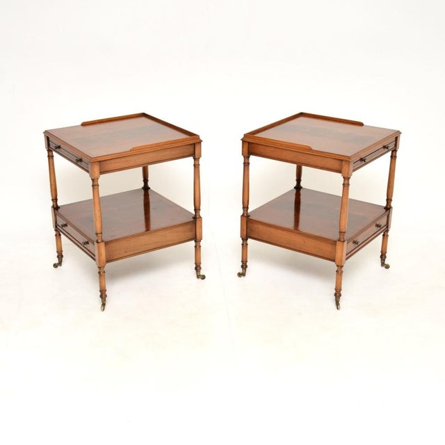 Vintage Georgian Style Inlaid Side Tables, 1950, Set of 2 For Sale - Image 3 of 13