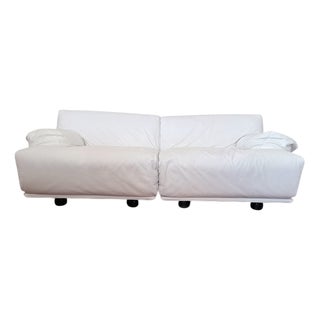 Cream Fiandra 2-Seater Sofa from Cassina, 1970s, Set of 2 For Sale