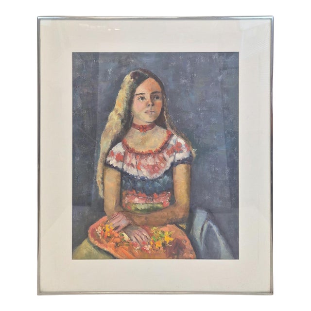 Mid-Century Heritage Portrait of a Girl in a Gown For Sale