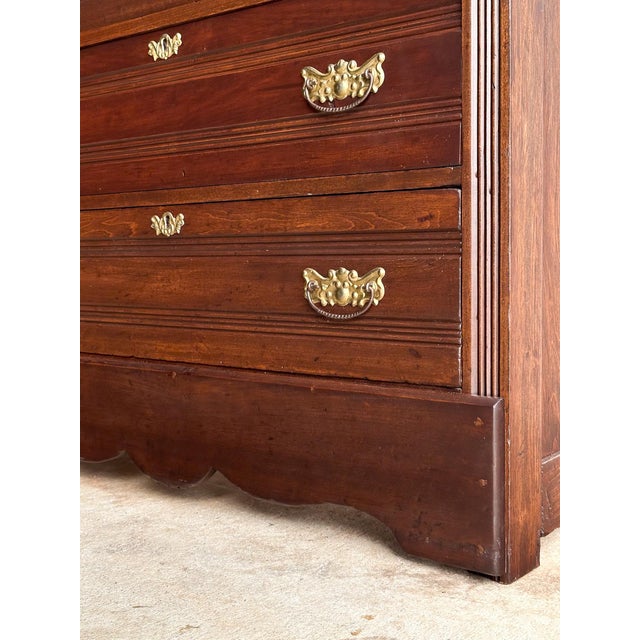 Brown Antique Victorian Wooden Chest of Drawers, C. 1890–1910 For Sale - Image 8 of 18