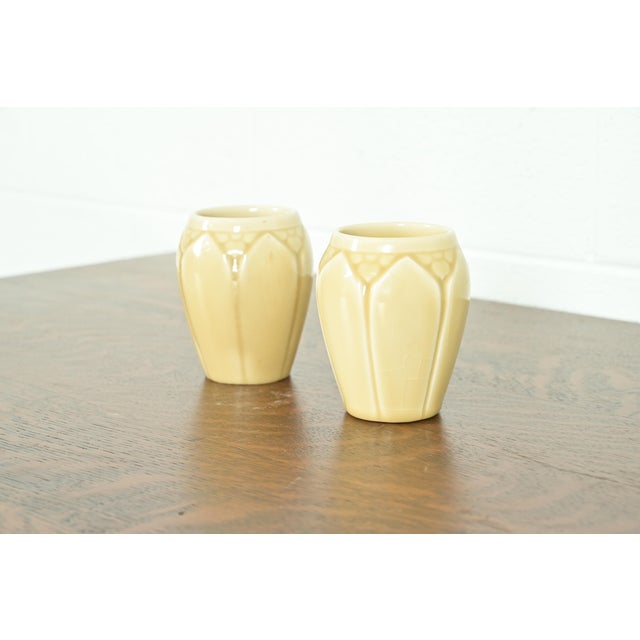 Art Deco Rookwood Pottery Arts & Crafts Glazed Ceramic Vases, 1944 For Sale - Image 3 of 13