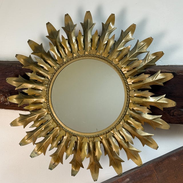 Metal Italian Sun Mirror, 1950s For Sale - Image 7 of 9