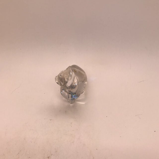 American 1980s Villeroy and Boch Crystal Glass Cat Figurine For Sale - Image 3 of 6