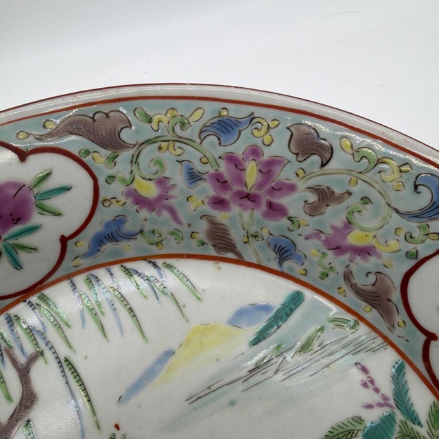 Late 19th Century Chinese Famille Rose Figural Porcelain Charger - 11" For Sale - Image 10 of 17