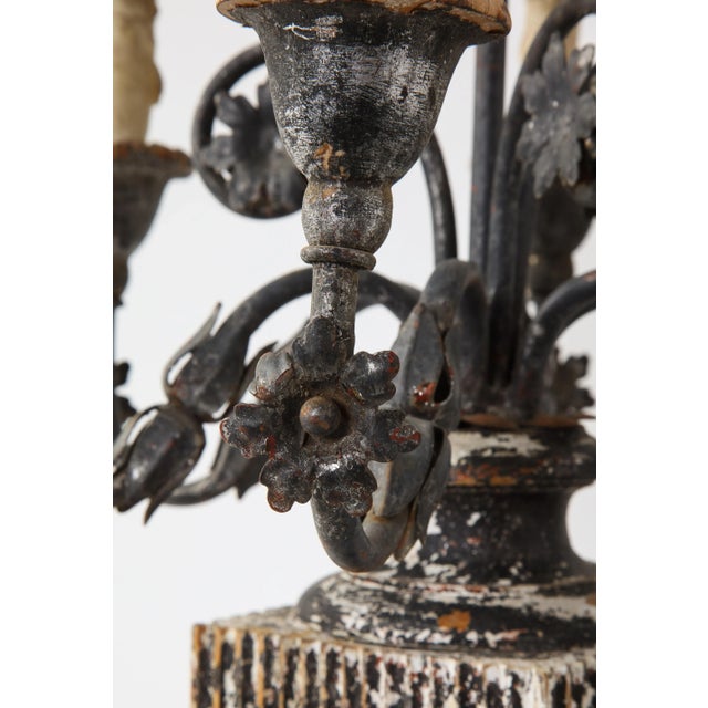 Wood 19th Century Italian Wood and Gesso Candelabra, Electrified For Sale - Image 7 of 13