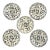 Set of 5 Bat Trang Vietnamese Ceramic Dessert Plates With Hand Painted Blue Floral Motifs For Sale
