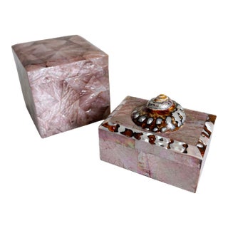 Vintage Gumps Penshell Boxes, Set of 2 For Sale