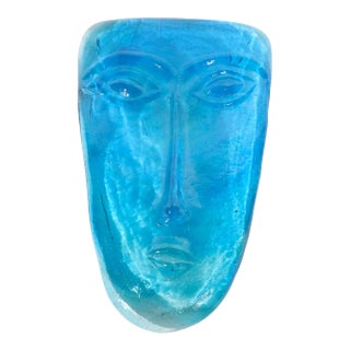 Late 20th Century Art Glass Mask Made in Mexico by Jaramillo Bros. For Sale