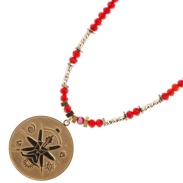 Spiritual Energy Beaded Yoga Choker Necklace For Sale - Image 11 of 14