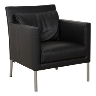 Jason Armchair in Black Leather from Walter Knoll / Wilhelm Knoll For Sale