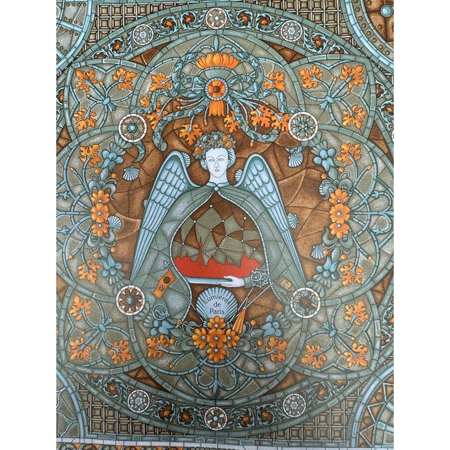 Vintage Framed Authentic Original Hermès Art Advertisement Lithograph Featuring Hermès Scarf For Sale In Miami - Image 6 of 7