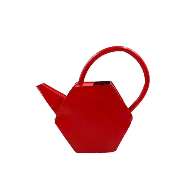 Red 1940s Modernist Red Watering Can, France For Sale - Image 8 of 11