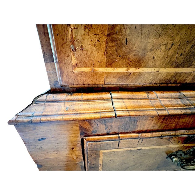 19th Century English Burled Walnut Highboy Chest on Stand For Sale - Image 17 of 18