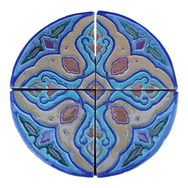 S&s Tile Company Four Tile Round Set c.1927 For Sale