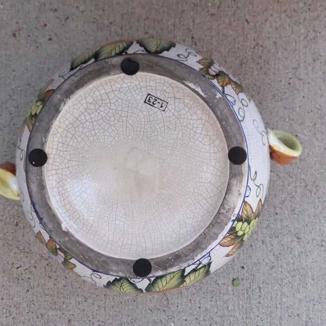 Vintage Biscotti Jar, Cachi E Limoni Deruta Majolica Lidded For Sale - Image 13 of 15
