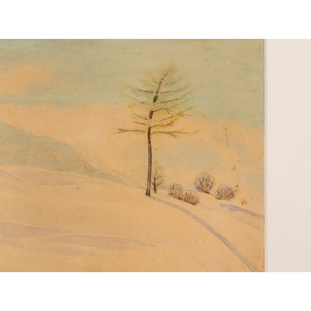 R. Ebster, Winter Landscape, 1946, Watercolor on Paper, Framed For Sale - Image 4 of 11