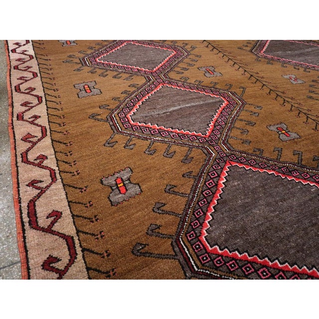 Mid 20th Century Galerie Shabab Collection Mid-20th Century Turkish Tribal Room Size Carpet For Sale - Image 5 of 10