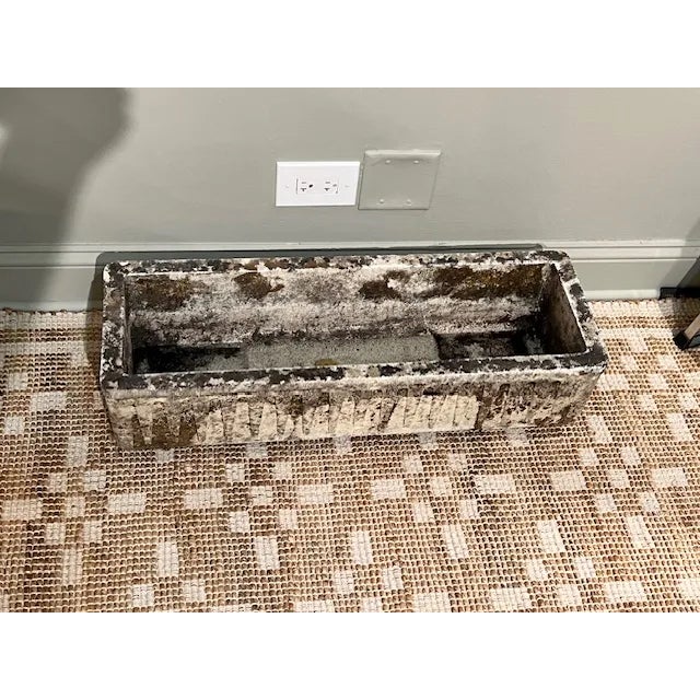 Kenneth Ludwig Chicago French Vintage Concrete Rectangle Planter For Sale - Image 4 of 6