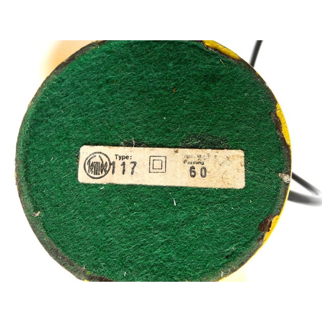 Vintage Space Age Yellow Table Lamp in Iron by Temde, 1960s For Sale - Image 11 of 18