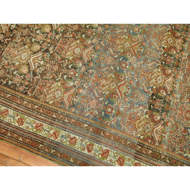 Brown Room Size Antique Persian Malayer Rug - 7'6" x 12'4" For Sale - Image 9 of 10