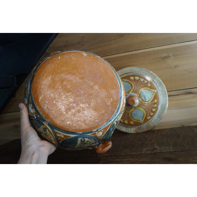 1940s 1940s Glazed Mexican Lidded Pottery Dish For Sale - Image 5 of 9