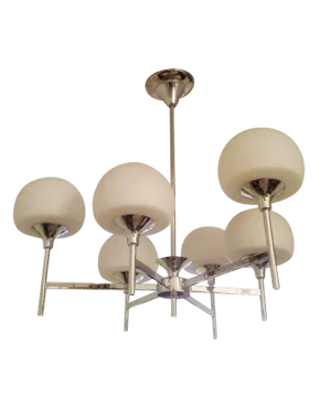 White & Chrome Reggiani Italian Chandelier