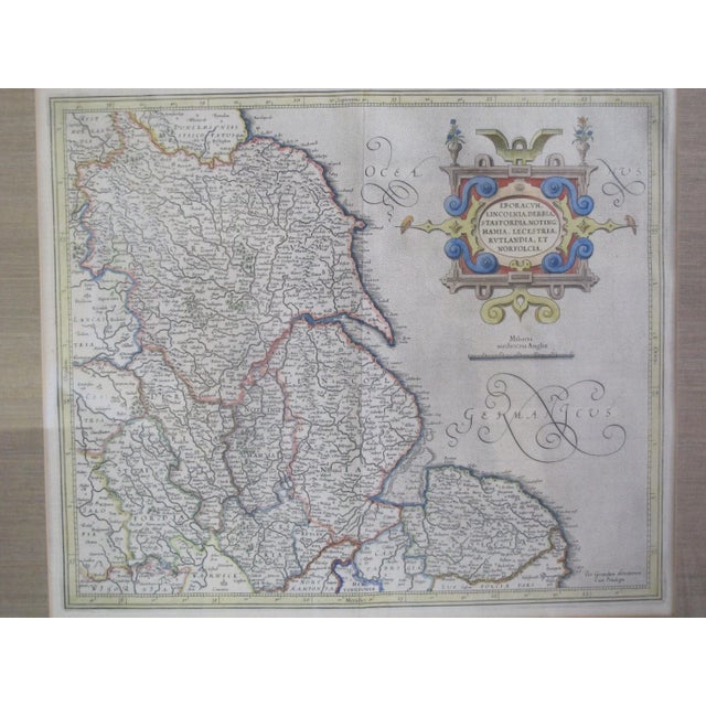Antique C1648 Northwestern England Framed Hand Colored Copper Engraving Map For Sale In Portland, OR - Image 6 of 8