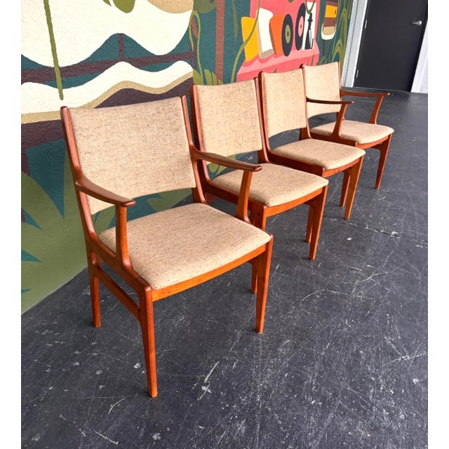 Mid-Century Modern Danish Teak D-Scan Dining Chairs For Sale - Image 3 of 10
