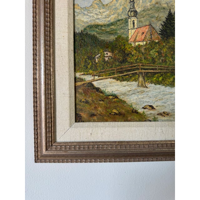 Wood 1990’s Vintage Pa Impressionist River Landscape Oil on Artist Board - Wood Framed For Sale - Image 7 of 10