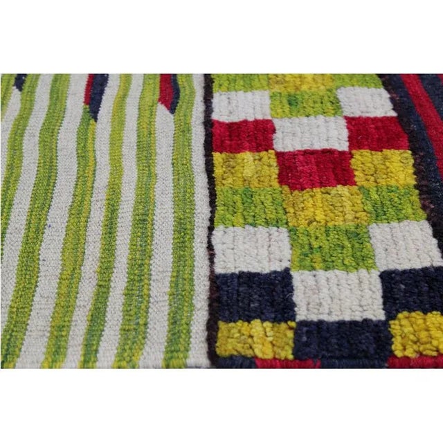 2010s Handwoven Scandinavian Style Persian Kilim Area Rug - 4′3" × 5'10″ For Sale - Image 5 of 9