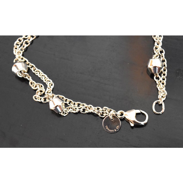 Tiffany & Co. Sterling Silver 'Barrel Bead' Station Double Strand Bracelet 7" Retired For Sale - Image 9 of 14