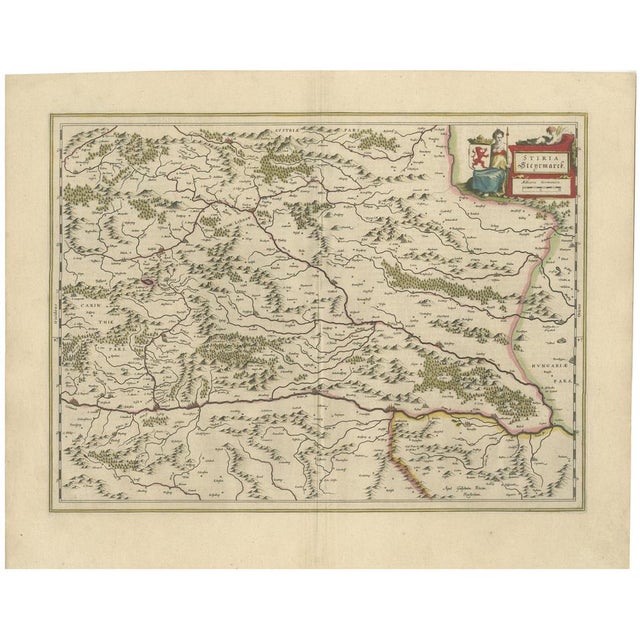 Map of Styria by William Blaeu, 1645 For Sale - Image 6 of 6