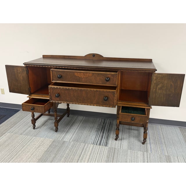 Large Jacobean Style Antique Sideboard / Credenza ~ Great as Tv Stand For Sale - Image 9 of 13