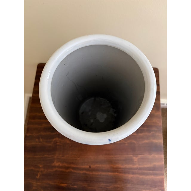 Ceramic Vintage Chinoiserie Blue and White Porcelain Umbrella Stand For Sale - Image 7 of 7