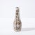 Mid-Century Modernist White and Earth Toned Tapered Ceramic Vase With Leaf Motif For Sale - Image 9 of 13