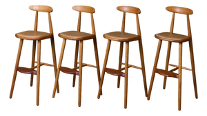 Set of Four Vilhelm Wohert Bar Stools for Stolefabriken Odense