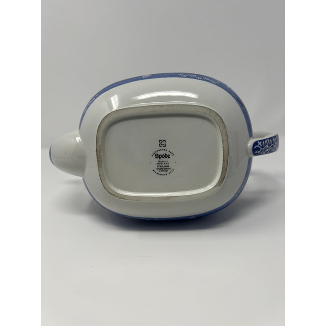Late 20th Century Spode “Italian” Blue & White Transferware Teapot For Sale In Seattle - Image 6 of 11