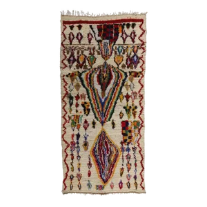Colorful Vintage Moroccan Azilal Rug - 04'09 X 10'00