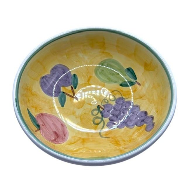 Large Italian Hand-Painted Ceramic Bowl From the “Frutta” Pattern by Caleca For Sale - Image 11 of 13